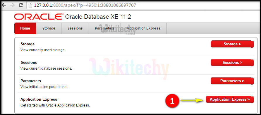  step 13 oracle installation procedure application express